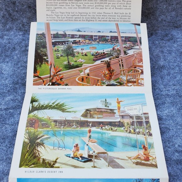 VTG Las Vegas Postcard Booklet The Fabulous Strip 1950s MCM Souvenir Not Posted - Picture 6 of 6